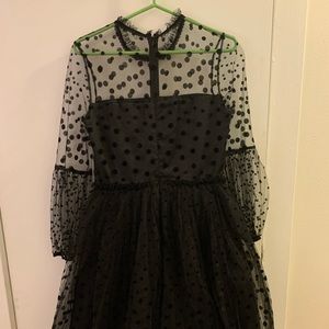 Velvet Polka Dot Dress